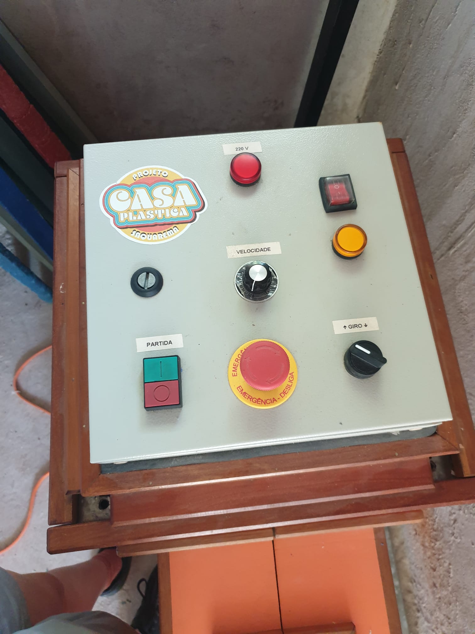 Painel de controle da máquina